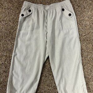 Christopher & Banks Linen Capri's w/Tie Front - Women's Size M - 1801